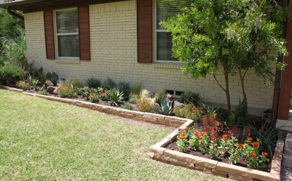 Front Flower Beds on the Left