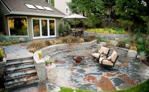 Rustic, Patio, Stone, Outdoor