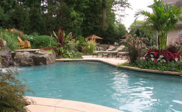 Tropical natural swimming pool