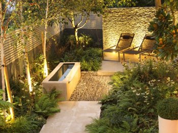 Dry Stone Wall, Water Tough, Small Garden Daniel Shea Contemporary Garden Design Norfolk, UK