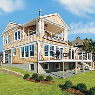 exterior of toh tv barrington beach house with big deck,  deck design inspirational ideas