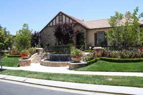 Front Yard Fountain, Front Yard Stairs Swimming Pool The Green Scene Chatsworth, CA