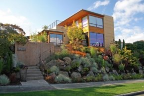 Front Yard Hillside Swimming Pool Banyon Tree Design Studio Seattle, WA