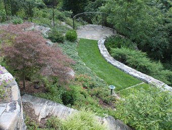 Garden Overlook, Grass Path Johnsen Landscapes & Pools Mount Kisco, NY
