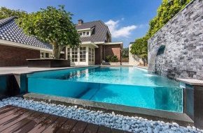 modern backyard landscaping ideas above ground garden pool deck ideas