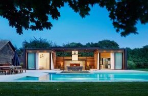 modern pool house garden landscape ideas garden pool design