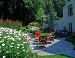 Small Patio, Stone Patio, Teak Furniture Botanical Decorators Olney, MD