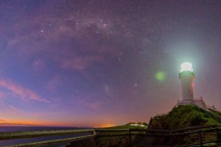 Stars over the Byron Bay lighthouse.